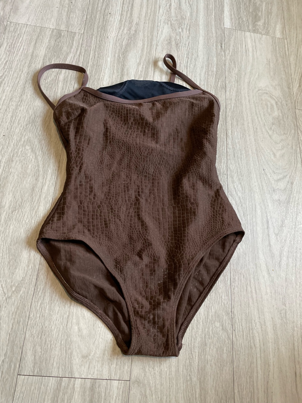 Classic One-Piece Swim Suit in Chocolate Brown